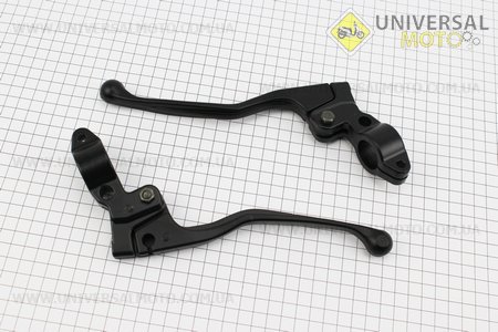 Важіль гальма, зчеплення з кріпленням комплект 2шт (чорні) Тип №2. Китай (Запчастини до МТ, УРАЛ, К-750 / UM3413-V59)