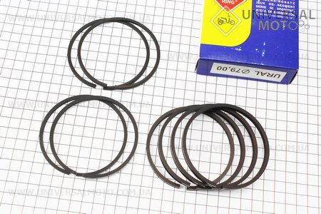 Кільця поршневі комплект 8шт К-650, МТ9, МТ10 h = 2,5 мм 4р. 79,00мм,. MOTUS (Запчастини до МТ, УРАЛ, К-750 / UM3413-V70)