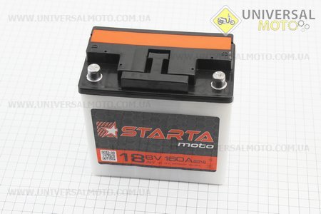 Акумулятор 6V 18Аh 3МТС-18 кислотниый (L140*W75*H140мм), 2021, кругла клема, МТ, ИЖ "STARTA". Украина (Акумулятор / UM3414-V39)