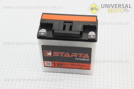 Акумулятор 6V 18Аh 3МТС-18 кислотний (L140*W75*H140мм), 2021, плоска клема, МТ, ИЖ"STARTA". Украина (Акумулятор / UM3414-V40)