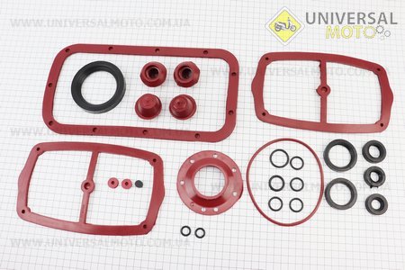 Ремонтний комплект гумових деталей МТ, 26 деталей, Червоный. Украина (Запчастини до МТ, УРАЛ, К-750 / UM3414-V48)