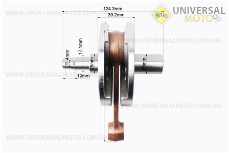 Колінвал Л + П (втулка) Юпітер. Китай (Запчастини  на мотоцикл ІЖ / UM3420-V32)