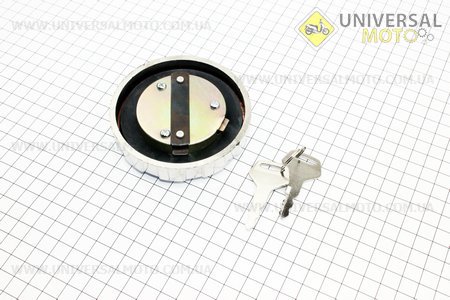 Кришка паливного баку з замком (хром). Китай (Запчастини  на мотоцикл ІЖ / UM3420-V44)