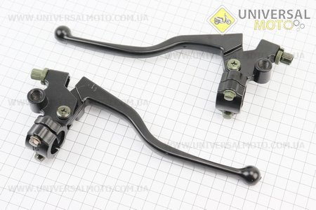 Важіль гальма, зчеплення з кріпленням комплект 2шт (чорні). Китай (Запчастини  на мотоцикл ІЖ / UM3421-V15)