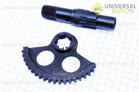 Вал заводний + сектор. Китай (Запчастини  на мотоцикл ІЖ / UM3421-V30)