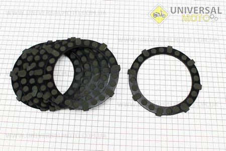 Диски сцепления фрикционный 4,0мм комплект 6 штук , широкие зубцы. Китай (Мотоцикл ИЖ / UM3421-V65)