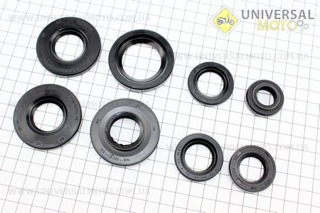 Сальники комплект 8шт (35x52x8,5, 25x52x6-2шт, 25x52x7/9,5, 22x36,5x6-2шт, 22х35х7, 16,5x30x7/10) Юпитер. TMMP (Запчастини  на мотоцикл ІЖ / UM3421-V85)