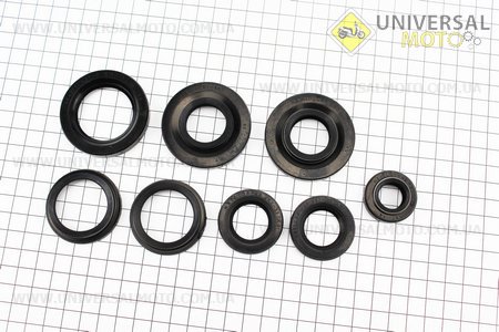 Сальники комплект 8шт (36x52x9, 34x43,4x5/8-2шт, 26x52x7/10-2шт, 23x36,5x6-2шт, 17x30x7/10) Планета. Китай (Запчастини  на мотоцикл ІЖ / UM3421-V90)