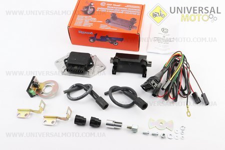 БСЗ / мікропроцесорна система запалювання 1147.3734, з новою котушкою 1135.3705М 6-12V Юпітер, з силіконовими бронепровода і надсвечнікамі. СОВЕК (Запчастини  на мотоцикл ІЖ / UM3424-V24)