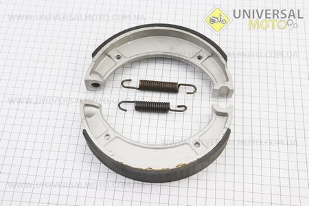 Гальмівні колодки задні комплект 2 штуки (накладки чорні, приклеєні на колодку). Китай (Запчастинина мотоцикл ІЖ / UM3424-V63)