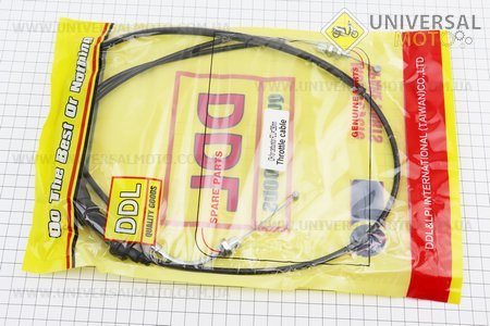 Трос газу подвійний під один карбюратор PZ з прискорювачем (трос 124 / 131см; кожух 110 / 114см). DDL (Запчастини  на мотоцикл ІЖ / UM3424-V76)