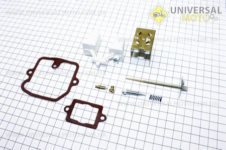 Ремонтний комплект карбюратора К65Г Мураха, Тулица, 8 деталей + поплавок. Китай (Запчастини на мотоцикл Муравей / UM3440-V06)