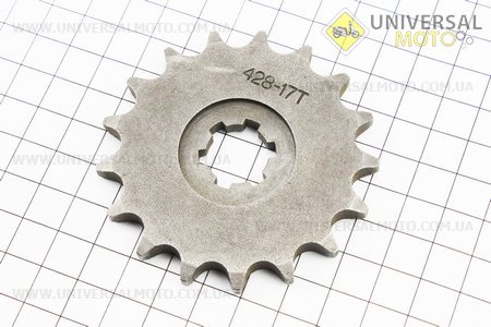 Зірка передня 428-17T. Китай (Запчастини на мотоцикл Муравей / UM3440-V39)