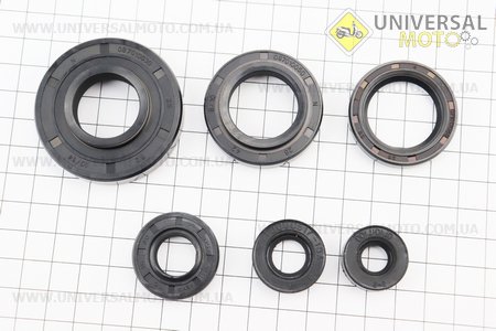 Сальники комплект 6шт (25х52х10/14, 26х38х7, 26х42х8/10, 15х30х7, 14х25х7, 10х22х8). Китай (Запчастини на мотоцикл Муравей / UM3440-V99)