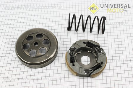 Зчеплення заднього варіатора + "дзвін" + пружина торкдрайвера комплект Yamaha 4JP / AXIS 100. Китай (Запчастини до японського скутера / UM3470-V09)