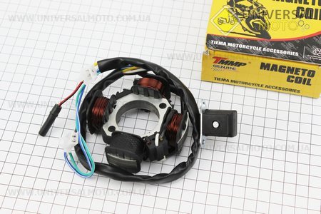Статор магнето (генератора) Suzuki AD50 / 100 (4 котушки роз'єм "мама / тато 2 + 2 + 1") + Датчик Холла. TMMP (Запчастини до японського скутера / UM3470-V45)
