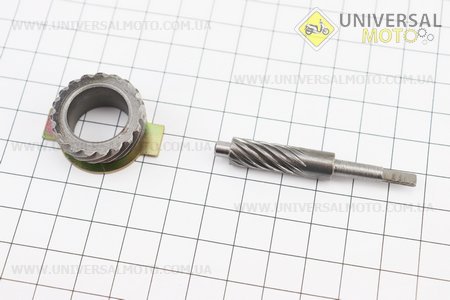 Шестерня спідометру (метал) + черв'як Honda DIO, тип 2. Китай (Запчастини до японського скутера / UM3472-V40)