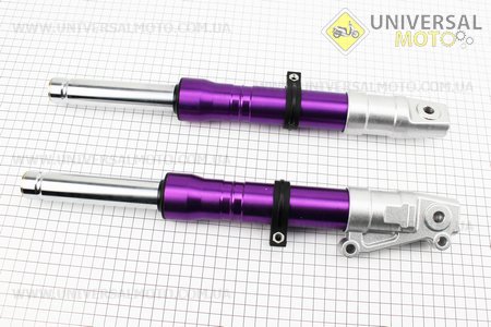 Амортизатор передній (пір'я), комплект 2шт Honda DIO, 370мм (під дискові гальма) Фіолетовий. Китай (Запчастини до японського скутера / UM3472-V51)