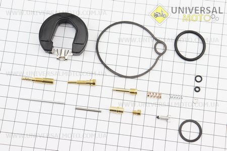 Ремонтний комплект карбюратора Honda DIO 50, 15 деталей. Viper (Запчастини на скутер Honda DIO50 / UM3472-V92)