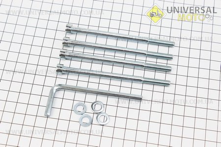 Болт (шестигранник) M6x100 (DIO кріплення ЦПГ) комплект 4 штуки + ключ. Китай (Запчастини до японского скутера / UM3472-V98)