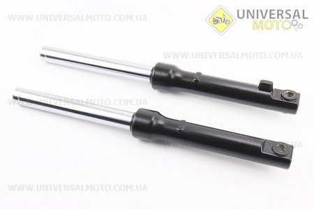 Амортизатор передній комплект 2шт Honda DIO, 395мм (під бараб. гальм) Якісні, ЧОРНИЙ. Китай (Запчастини до японського скутера / UM3474-V59)