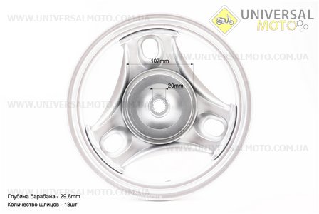 Диск колісний задній Suzuki AD100 (сталевий) сірий. Китай (Запчастини до японського скутера / UM3476-V81)