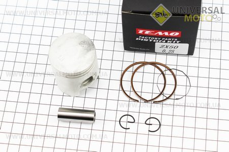 Поршень комплект Honda DIO ZX50 40мм +0,25 (палець 12мм) Тайвань. TEMO (Запчастини на скутер Honda DIO ZX / UM3478-V68)