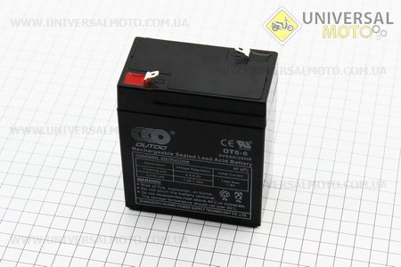 Акумулятор OT6-6 - 6V6Ah (L85*W48*H100мм) для ДБЖ, іграшок та ін, 2021. OUTDO (Акумулятор / UM3481-V32)