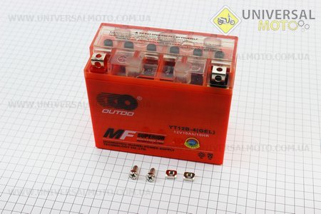 Акумулятор 10Аh YT12B-4 гелевий (L150 * W70 * H130 мм), 2021. OUTDO (Акумулятор / UM3481-V34)