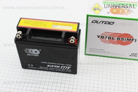 Акумулятор 12V7Ah YB7BL(MF) кислотний (L145*W60*H130мм) "МОТО". OUTDO (Акумулятор / UM3481-V53)