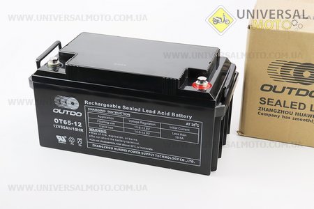 Акумулятор 12V65Ah OT65-12 кислотний (L350*W167*H173мм) для ДБЖ, іграшок та ін.. OUTDO (Акумулятор / UM3482-V35)