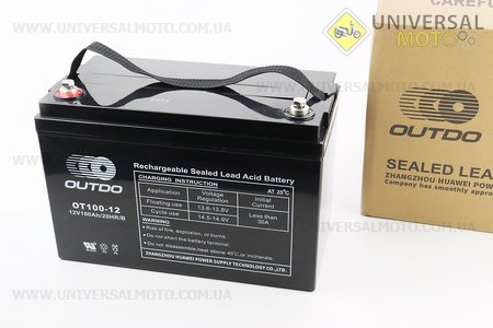 Акумулятор 12V100Ah OT100-12 кислотний (L333*W173*H222мм) для ДБЖ, іграшок та ін.. OUTDO (Акумулятор / UM3482-V37)