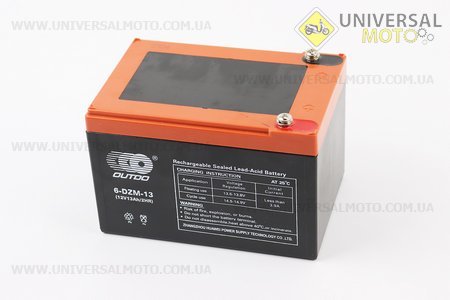 Акумулятор 12V13Ah 6DZM13 кислотний (L150*W101*H99мм) для ДБЖ, іграшок та ін.. OUTDO (Акумулятор / UM3482-V38)