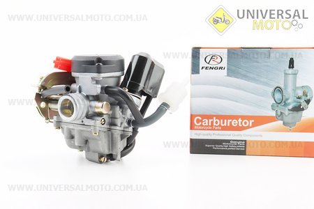 Карбюратор у зборі (пласт. кришка) 80см.куб.. FENGRI (Запчастини до 4Т скутера / UM3490-V28)