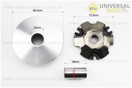 Варіатор передній+втулка+крильчатка комплект. FENGRI (Запчастини до 4Т скутера / UM3490-V42)