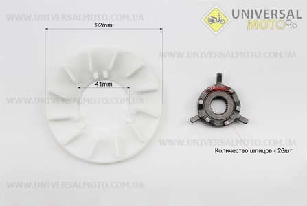 Варіатор передній+втулка+крильчатка комплект. FENGRI (Запчастини до 4Т скутера / UM3490-V42)