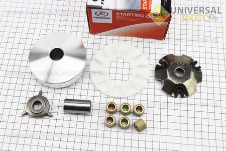 Варіатор передній+втулка+крильчатка комплект. FENGRI (Запчастини до 4Т скутера / UM3490-V42)