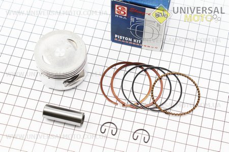 Поршневий комплект (поршень, кільця, палець) 80см.куб. 47мм +0,25 (палець 13мм) Тайвань. SEE (Запчастини до 4Т скутера / UM3490-V64)