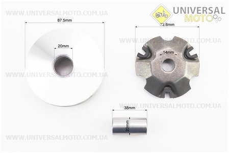 Варіатор передній+втулка+крильчатка комплект. Formula (Запчастини до 4Т скутера / UM3490-V77)