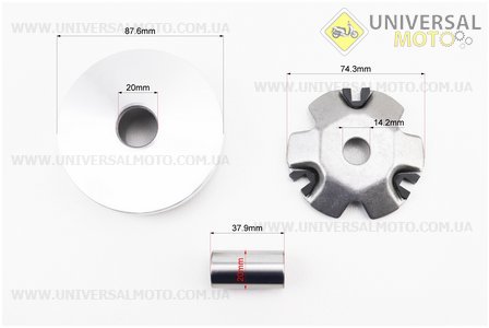 Варіатор передній + втулка комплект. DONGXIN (Запчастини до 4Т скутера / UM3490-V92)