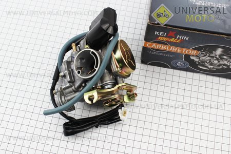Карбюратор у зборі (металева кришка), (якісна копія). KEIHIN (Запчастини до 4Т скутера / UM3491-V82)