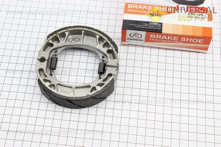 Гальмівні колодки задні комплект, 105мм (барабан, накладки з вибіркою) 10", 12". FENGRI (Запчастини до 4Т скутера / UM3491-V86)