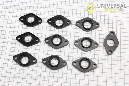 Прокладка патрубка карбюратора (пластмас) + манжет комплект 10шт. Китай (Запчастини до 4Т скутера / UM3492-V02)