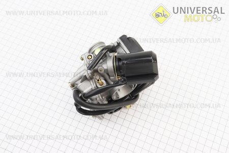 Карбюратор в зборі (пластикова кришка). TVR (Запчастини до 4Т скутера / UM3492-V54)