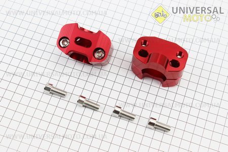 Кріплення керма (дві сторони) комплект 2шт TUNING ЧЕРВОНИЙ, (під кермо d = 28-29мм "1 1/8"). Китай (Різне / UM3511-V88)