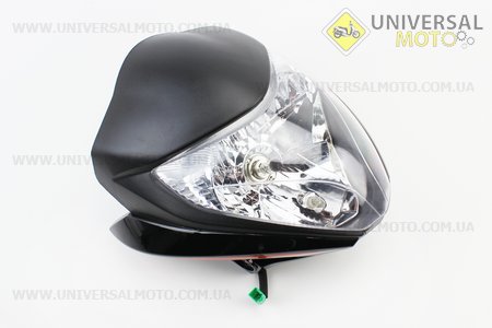 Пластик - обтічник + ветровик, фара, ЧОРНИЙ (150-6). Китай (Запчастини на мотоцикл / UM3512-V13)
