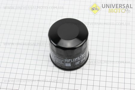 Фільтр масляний HF204 (M20X1,5) Honda CB / CBF 500/600/1000, Kawasaki ZX 600/636, Yamaha YZF-R1 / R6, Kawasaki KVF360 / 650/700, Yamaha YFM350 / 450/550/660. HIFLO (Запчастини на мотоцикл / UM3512-V54)