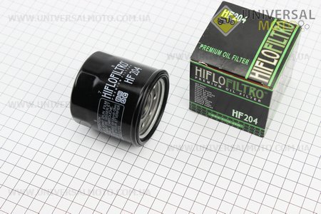 Фільтр масляний HF204 (M20X1,5) Honda CB / CBF 500/600/1000, Kawasaki ZX 600/636, Yamaha YZF-R1 / R6, Kawasaki KVF360 / 650/700, Yamaha YFM350 / 450/550/660. HIFLO (Запчастини на мотоцикл / UM3512-V54)