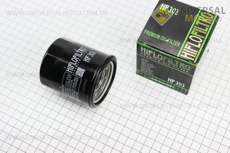 Фільтр масляний HF303 (M20X1,5) HONDA CB 500/1000, CBF 500/1000, CBR 600/1100 XX Super, NC 700 D Integra RC62, Kawasaki ZX-10R / ZX-14. HIFLO (Запчастини на мотоцикл / UM3512-V55)