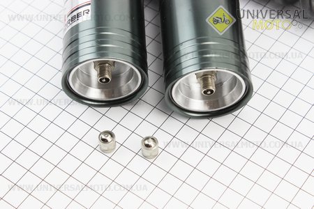 Амортизатор задній GY6 / Honda - 320мм * d 60 мм (втулка 10мм / вилка 8 мм) газовий регульований, Графіт. DPS (Запчастини на скутер / UM3512-V60)